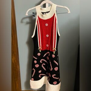 No Boundaries Red and Black Peppermint Candy Holiday Dress NWT Medium 7-9